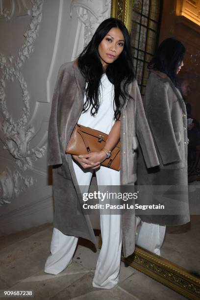 Anggun attends the Jean-Paul Gaultier Haute Couture Spring Summer 2018 show as part of Paris Fashion Week on January 24, 2018 in Paris, France.