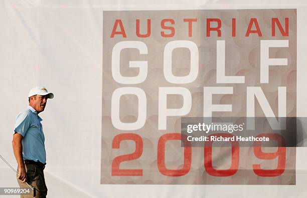 Richard Green of Australia on the 18th green during the third round of the Austrian Golf Open at Fontana Golf Club on September 19, 2009 in Vienna,...