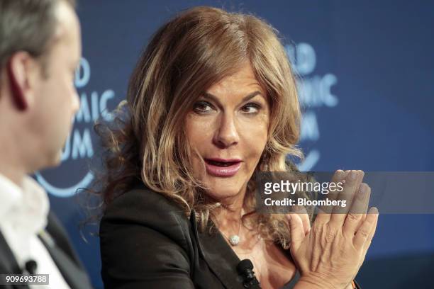 Emma Marcegaglia, chairman of Eni SpA, speaks during a Bloomberg panel session on day two of the World Economic Forum in Davos, Switzerland, on...