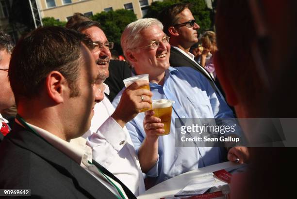 German Vice Chancellor, Foreign Minister and lead candidate for the German Social Democrats Frank-Walter Steinmeier and SPD incumbent gubernatoiral...