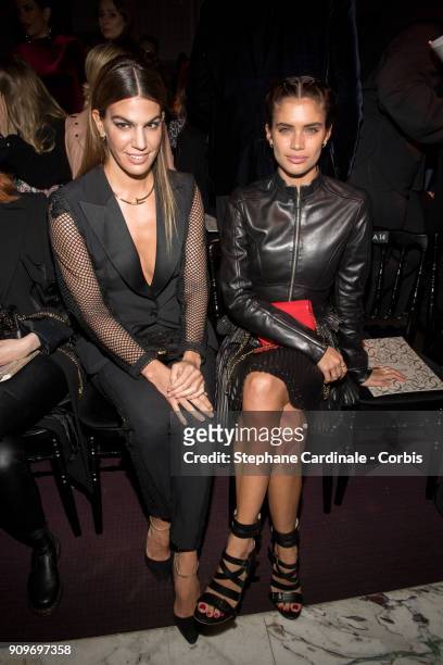Bianca Brandolini d'Adda and Sara Sampaio attend the Elie Saab Haute Couture Spring Summer 2018 show as part of Paris Fashion Week January 24, 2018...