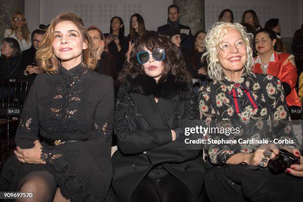 Clotilde Courau, Isabelle Adjani and Ellen Von Unwerth attend the Elie Saab Haute Couture Spring Summer 2018 show as part of Paris Fashion Week...