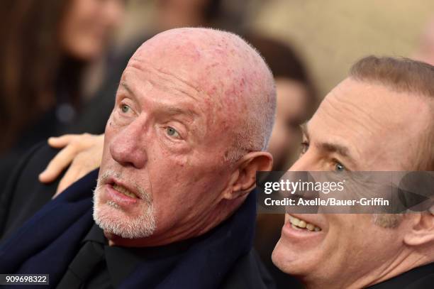 Actors Jonathan Banks and Bob Odenkirk attend the 24th Annual Screen Actors Guild Awards at The Shrine Auditorium on January 21, 2018 in Los Angeles,...