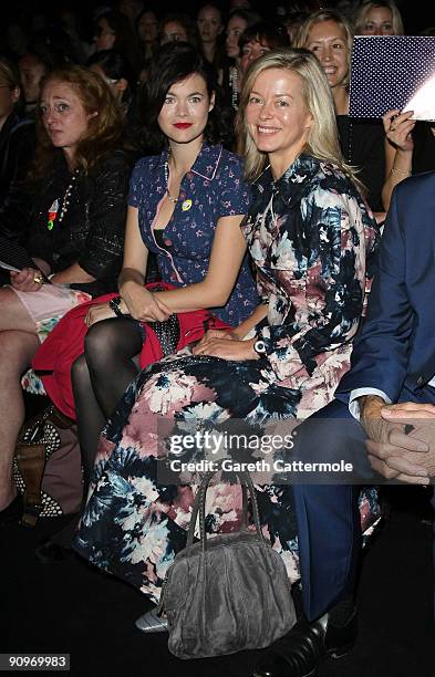 Jasmine Guinness and Lady Helen Taylor attend the Kinder Aggugini fashion show at the BFC tent, Somerset House on September 19, 2009 in London,...