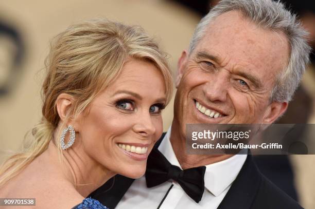 Actress Cheryl Hines and Robert Kennedy Jr. Attend the 24th Annual Screen Actors Guild Awards at The Shrine Auditorium on January 21, 2018 in Los...