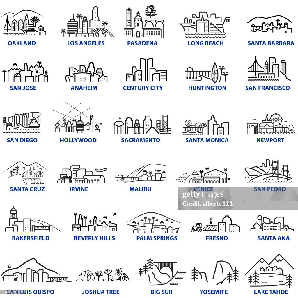 California Cityscape Illustrations Style Chunky
