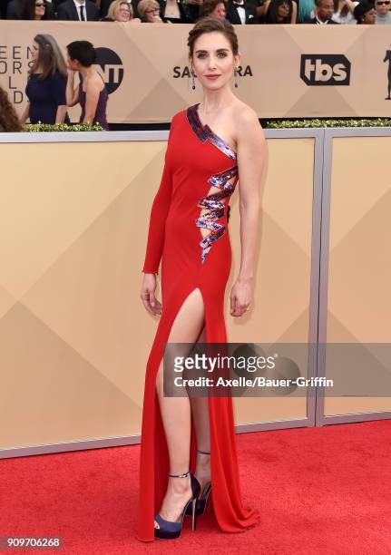 Actress Alison Brie attends the 24th Annual Screen Actors Guild Awards at The Shrine Auditorium on January 21, 2018 in Los Angeles, California.