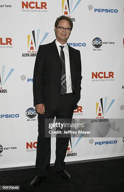 Actor Rainn Wilson poses in the Press Room at the 2009 ALMA Awards held at Royce Hall on the UCLA campus on September 17, 2009 in Westwood, Los...