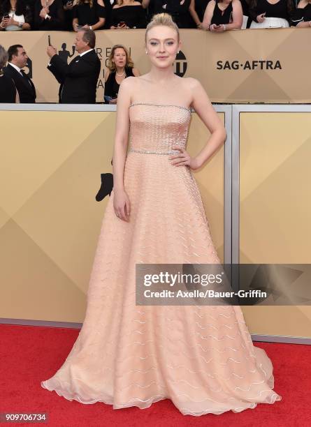 Actress Dakota Fanning attends the 24th Annual Screen Actors Guild Awards at The Shrine Auditorium on January 21, 2018 in Los Angeles, California.