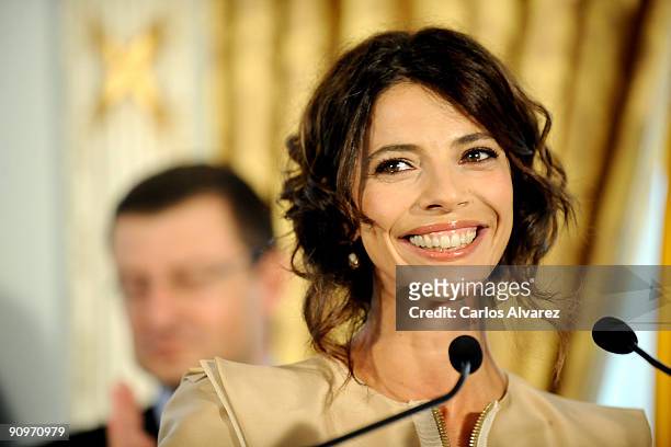 Spanish actress Maribel Verdu receives the National Cinematography Award at Hotel Maria Cristina on September 19, 2009 in San Sebastian, Spain.