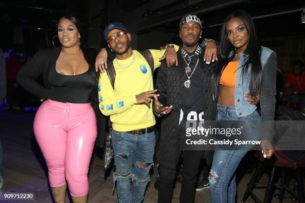 Rah Ali, Eric Bellinger, Grafh and Brooke Bailey Attend The Eric Bellinger Grammy Week Lounge Lounge at Suite 36 on January 23, 2018 in New York City.