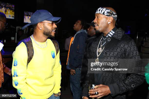 Eric Bellinger and Grafh Attend The Eric Bellinger Grammy Week Lounge Lounge at Suite 36 on January 23, 2018 in New York City.