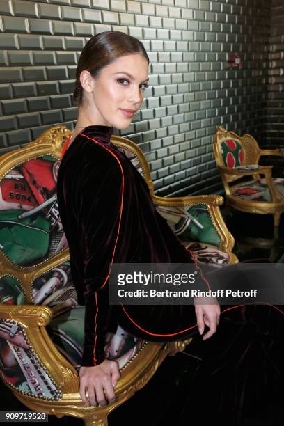 Miss France 2016 and Miss Univers 2016, Iris Mittenaere attends the Jean-Paul Gaultier Haute Couture Spring Summer 2018 show as part of Paris Fashion...