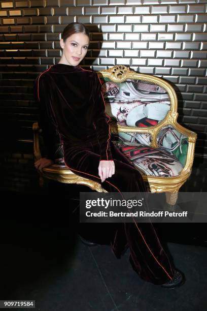 Miss France 2016 and Miss Univers 2016, Iris Mittenaere attends the Jean-Paul Gaultier Haute Couture Spring Summer 2018 show as part of Paris Fashion...