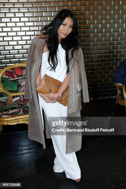 Anggun attends the Jean-Paul Gaultier Haute Couture Spring Summer 2018 show as part of Paris Fashion Week on January 24, 2018 in Paris, France.