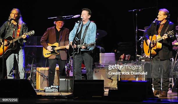 The Flatlanders, Jimmie Dale Gilmore, Joe Ely and Butch Hancock perform at the 8th annual Americana Honors and Awards at the Ryman Auditorium on...
