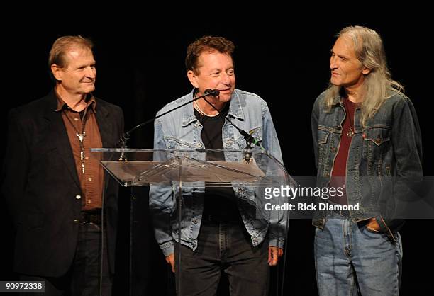 The Flatlanders, Butch Hancock, Joe Ely and Jimmie Dale Gilmore present at the 8th annual Americana Honors and Awards at the Ryman Auditorium on...