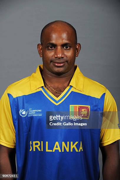 Sanath Jayasuriya poses during the ICC Champions photocall session of Sri Lanka at Sandton Sun on September 19, 2009 in Sandton, South Africa.