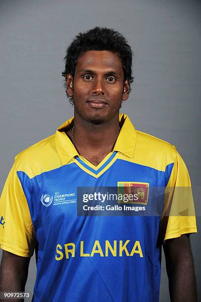 Angelo Mathews poses during the ICC Champions photocall session of Sri Lanka at Sandton Sun on September 19, 2009 in Sandton, South Africa.