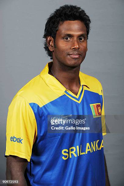Angelo Mathews poses during the ICC Champions photocall session of Sri Lanka at Sandton Sun on September 19, 2009 in Sandton, South Africa.