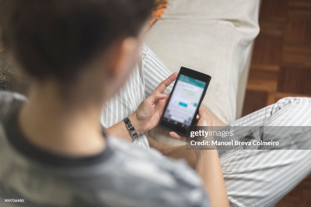 Woman with smart phone