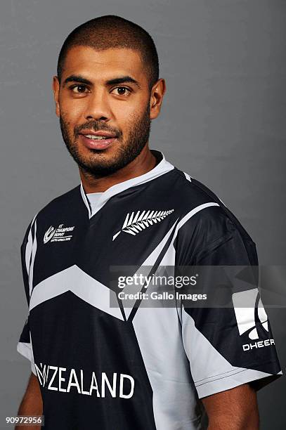 Jeetan Patel poses during the ICC Champions photocall session of New Zealand at Sandton Sun on September 19, 2009 in Sandton, South Africa.