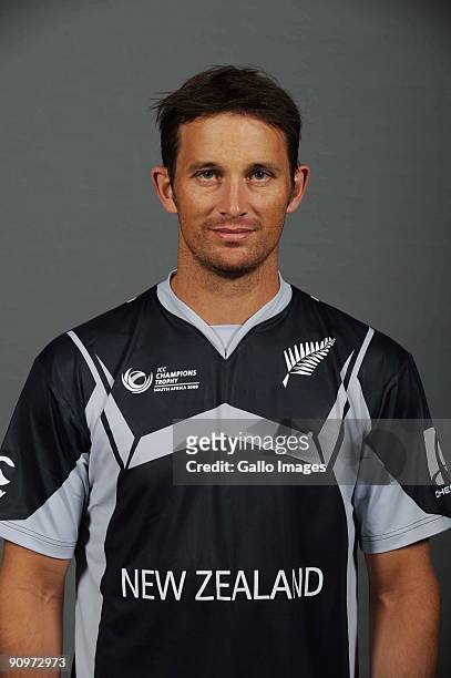 Shane Bond poses during the ICC Champions photocall session of New Zealand at Sandton Sun on September 19, 2009 in Sandton, South Africa.