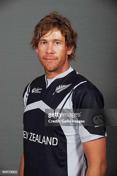 Jacob Oram poses during the ICC Champions photocall session of New Zealand at Sandton Sun on September 19, 2009 in Sandton, South Africa.