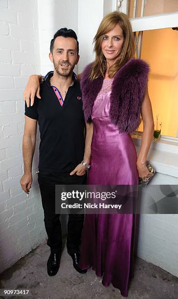 Kinder Aggugini and Trinny Woodall attend the opening of the Kinder Aggugini & Camilla Lowther Flash Boutique during London Fashion Week...