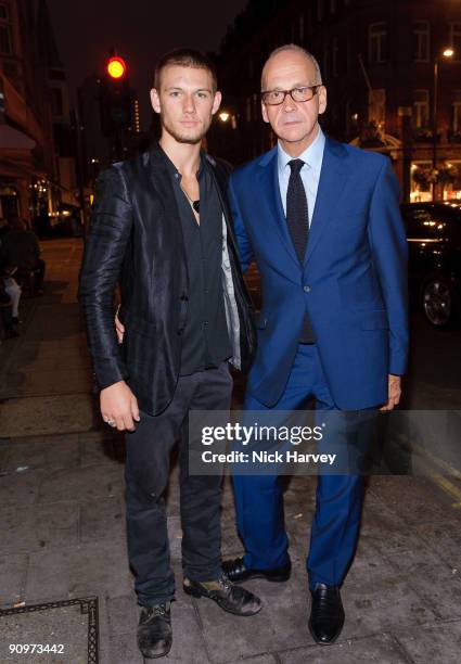 Actor and model, Alex Pettyfer and designer Richard James attend the opening of the Kinder Aggugini & Camilla Lowther Flash Boutique during London...