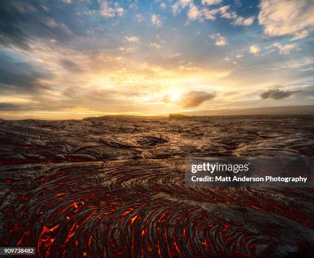 kilauea lava flow #2 horizontal - volcanic terrain ストックフォトと画像