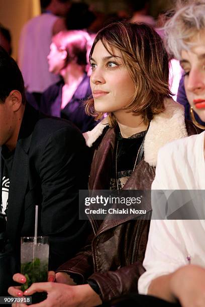 Alexa Chung attends the PPQ show at London Fashion Week Spring/Summer 2010 fashion show at Somerset House on September 19, 2009 in London, United...