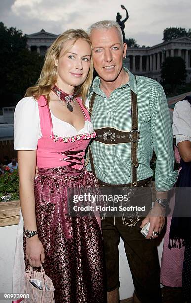 Baxxter and wife attend the Oktoberfest 2009 opening at the Theresienwiese on September 19, 2009 in Munich, Germany. Oktoberfest is the world's...