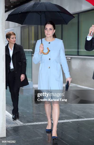 Catherine, Duchess of Cambridge visits the Maurice Wohl Clinical Neuroscience Institute at Kings College on January 24, 2018 in London, England.