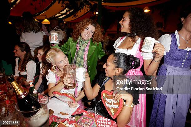 Lucy Diakowska, Jessica Wahls, Nadja Benaissa and Sandy Moelling of the band No Angels attend the Oktoberfest 2009 opening at Hippodrom at the...