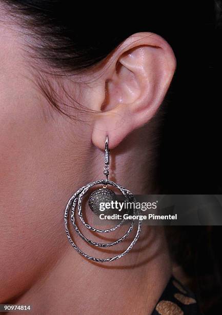 Jewellery worn by actress Emily Blunt as she attends "The Young Victoria" Premiere held at Roy Thomson Hall during the 2009 Toronto International...