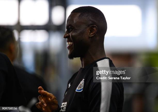 Henri Saivet laughs during the Newcastle United Training Session at The Newcastle United Training Centre on January 24 in Newcastle, England.