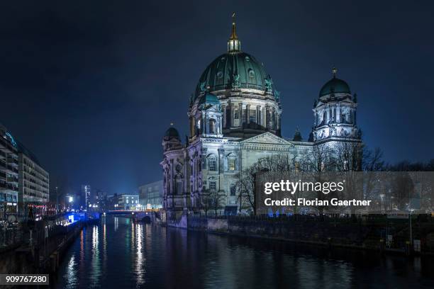 The Berlin Cathedral Church is pictured in the evening on January 23, 2018 in Berlin, Germany.