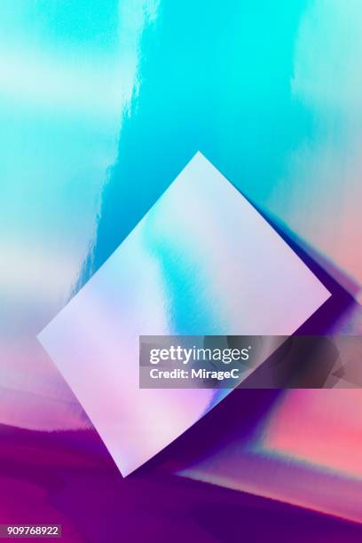 hologram foil paper gradient colors - holographic foil stock pictures, royalty-free photos & images