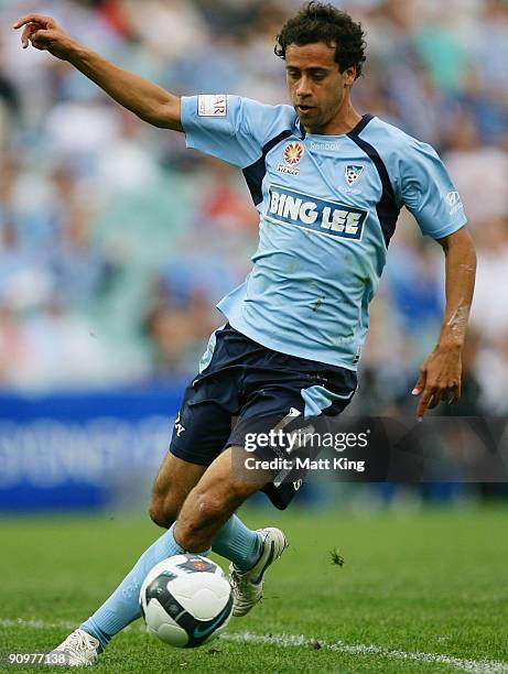 Alex Brosque of Sydney controls the ball during the round seven A-League match between Sydney FC and the Newcastle Jets at the Sydney Football...