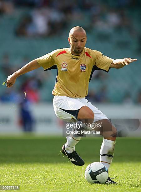 Fabio Vignaroli of the Jets controls the ball during the round seven A-League match between Sydney FC and the Newcastle Jets at the Sydney Football...