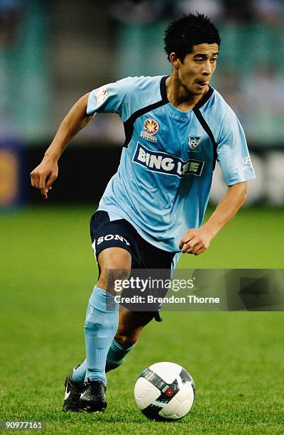 Brendan Gan of Sydney controls the ball during the round seven A-League match between Sydney FC and the Newcastle Jets at the Sydney Football Stadium...