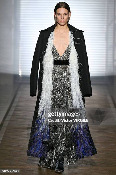 Model walks the runway during the Givenchy Haute Couture Spring Summer 2018 show as part of Paris Fashion Week on January 23, 2018 in Paris, France.