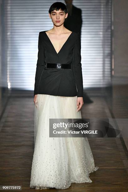 Model walks the runway during the Givenchy Haute Couture Spring Summer 2018 show as part of Paris Fashion Week on January 23, 2018 in Paris, France.