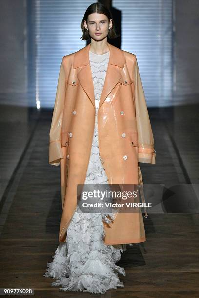 Model walks the runway during the Givenchy Haute Couture Spring Summer 2018 show as part of Paris Fashion Week on January 23, 2018 in Paris, France.