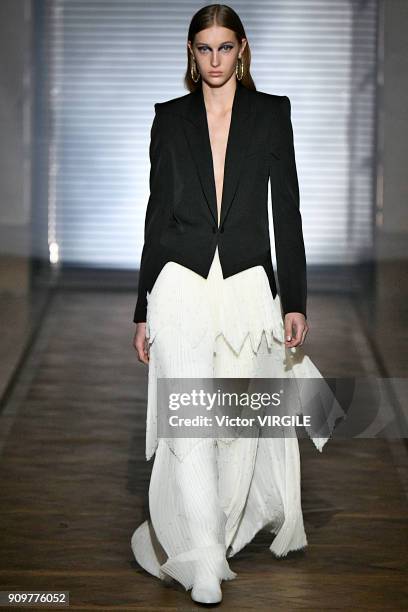 Model walks the runway during the Givenchy Haute Couture Spring Summer 2018 show as part of Paris Fashion Week on January 23, 2018 in Paris, France.