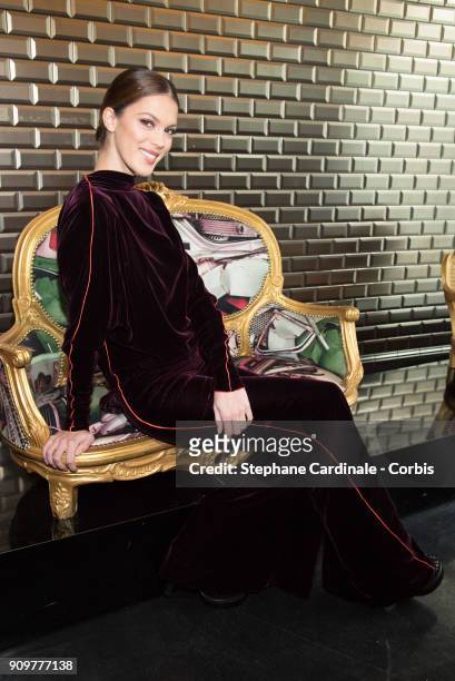 Miss France 2016 and Miss Univers 2016, Iris Mittenaere attends the Jean Paul Gaultier Haute Couture Spring Summer 2018 show as part of Paris Fashion...