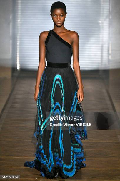 Model walks the runway during the Givenchy Haute Couture Spring Summer 2018 show as part of Paris Fashion Week on January 23, 2018 in Paris, France.