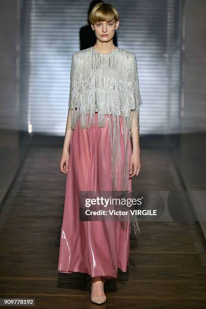 Model walks the runway during the Givenchy Haute Couture Spring Summer 2018 show as part of Paris Fashion Week on January 23, 2018 in Paris, France.