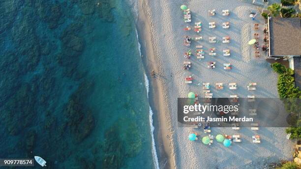 aerial view of summer sea beach - antalya city stockfoto's en -beelden